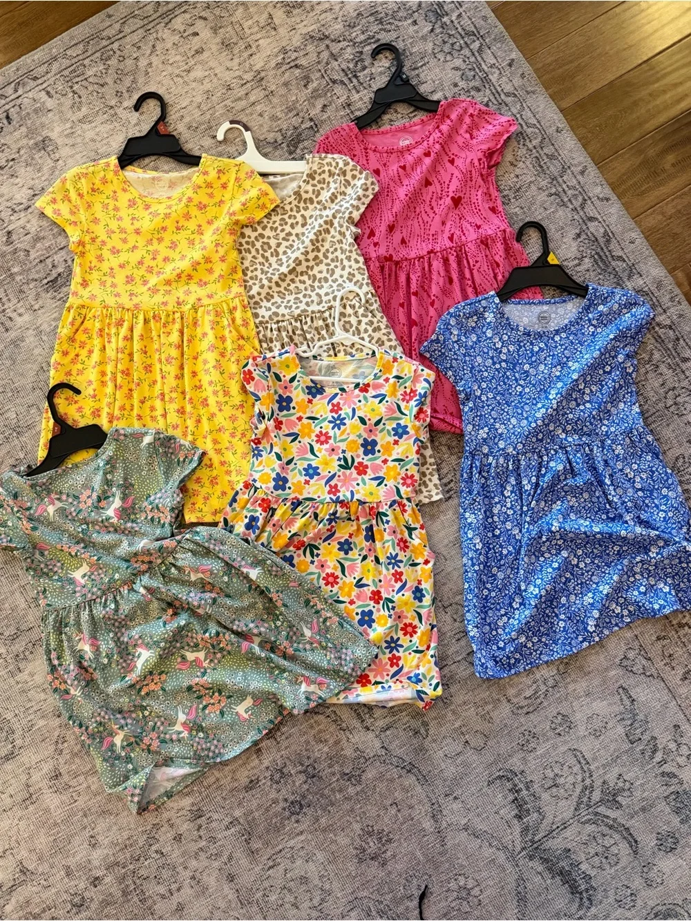 wonder nation Multi-Color Floral & Pattern Short Sleeve Dress Pack